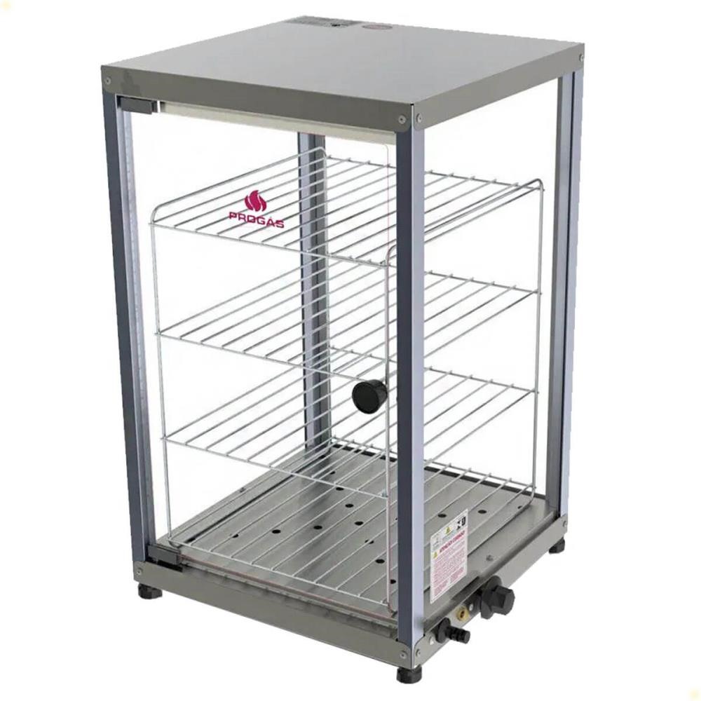 Vitrine Vertical Elétrica Progás PR-640 E Inox 220V 4 Divisões Não Acompanha Bandejas