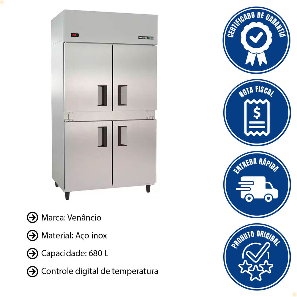 Refrigerador Geladeira Vertical Venâncio Eco Compact 4 Portas 220v