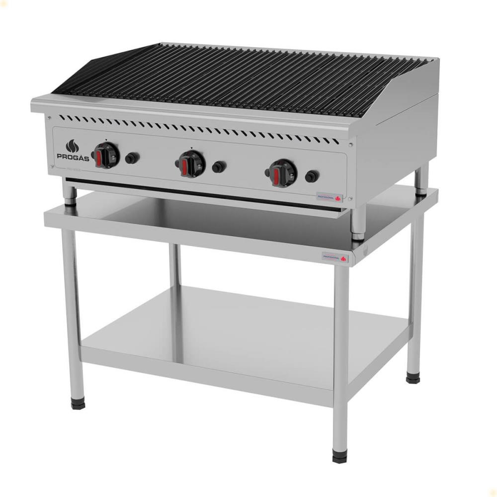 Chapa Char Broiler Progás Profissional PRO-90 CB A Gás Bancada 90cm Com Cavalete