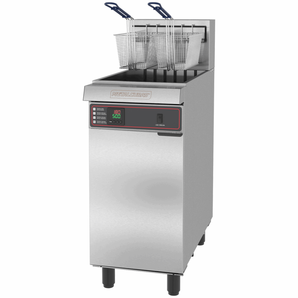 Fritador Industrial Elétrico Metalcubas FAO 2C PRM Água E Óleo 220V Trifásico 30L MTC0051