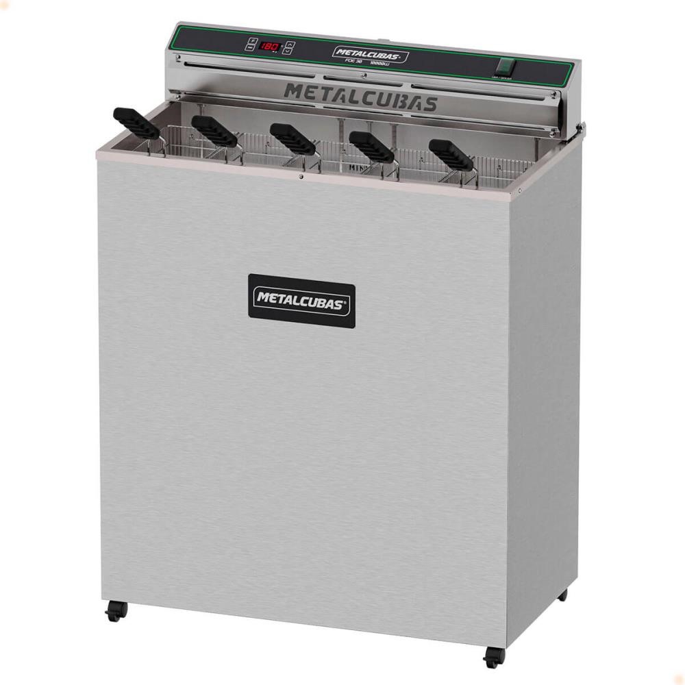 Fritador Industrial Metalcubas FOE30 P Zona Fria de Óleo Elétrico 220V 30 Litros 10000W