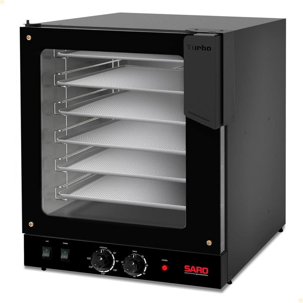 Forno Assador Industrial Turbo Elétrico Saro Com 6 Esteiras 220V Com Timer FT622