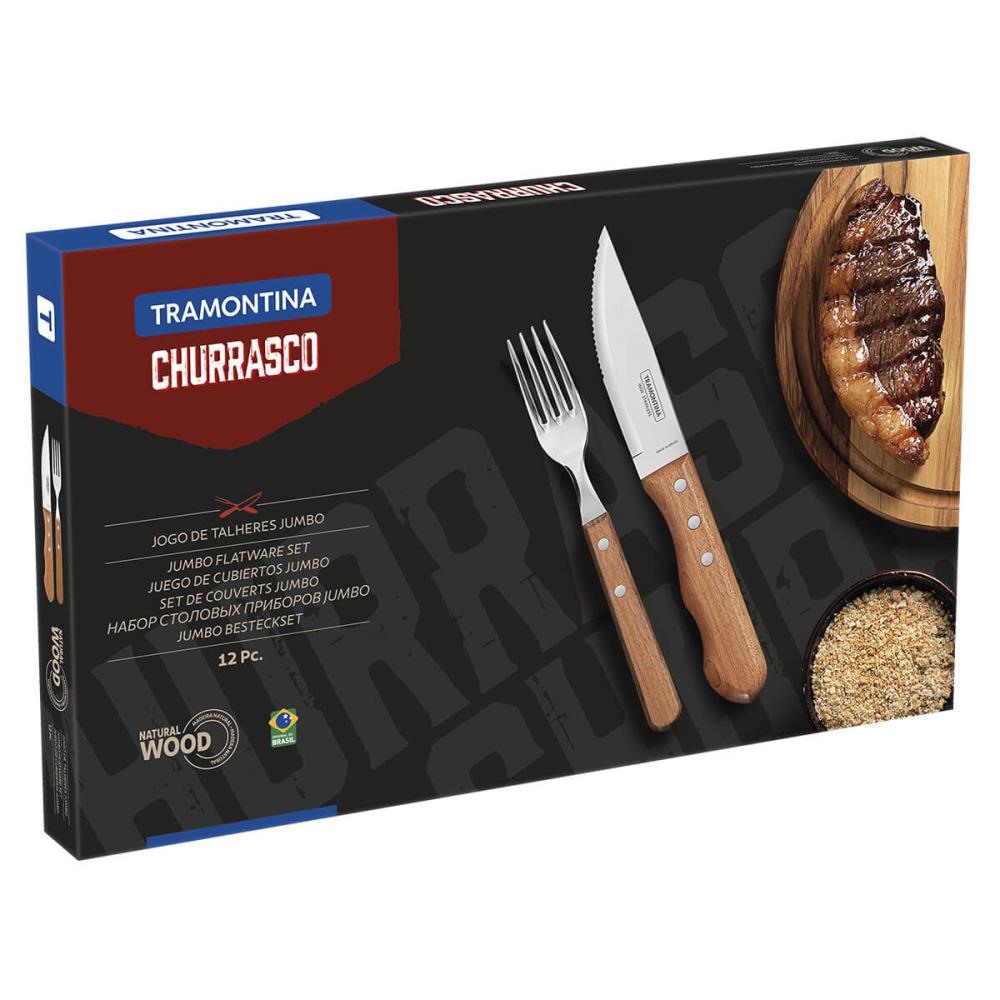 Kit Jogo Para Churrasco Tramontina Dynamic Com Lamina em Aço Inox