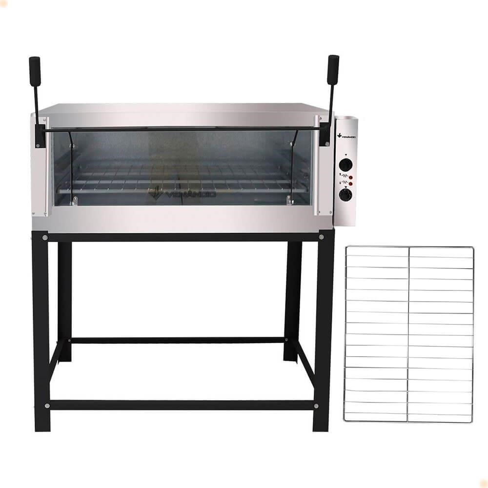 Kit Forno Industrial Venâncio Roma Elétrico Aço Inox Pedra Refratária 220v + Grelha Adicional FERI90