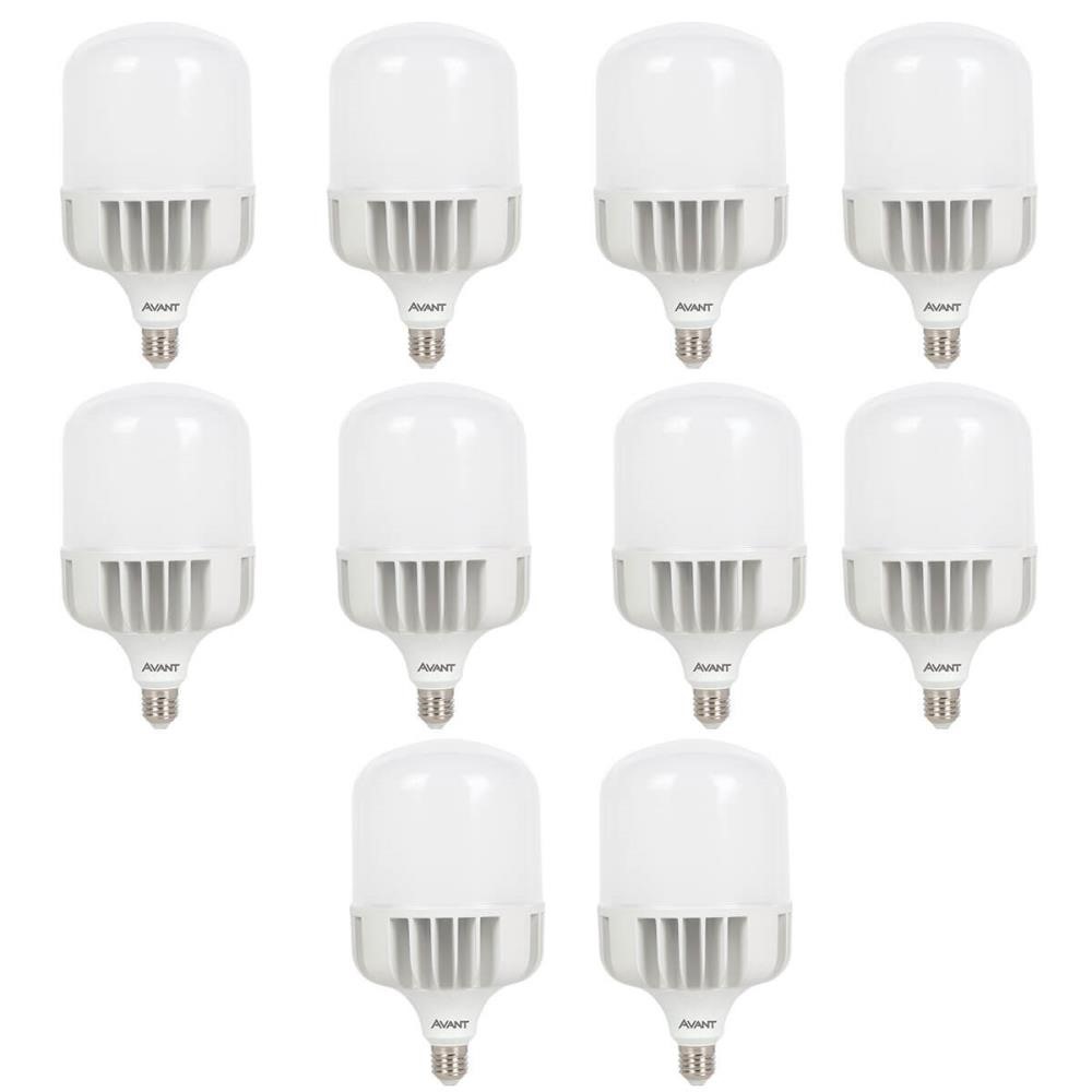 Kit 10 Lâmpadas Alta Potência LED Branco Frio 75W Avant Bivolt Base E27 6500K - CÓD 789301378