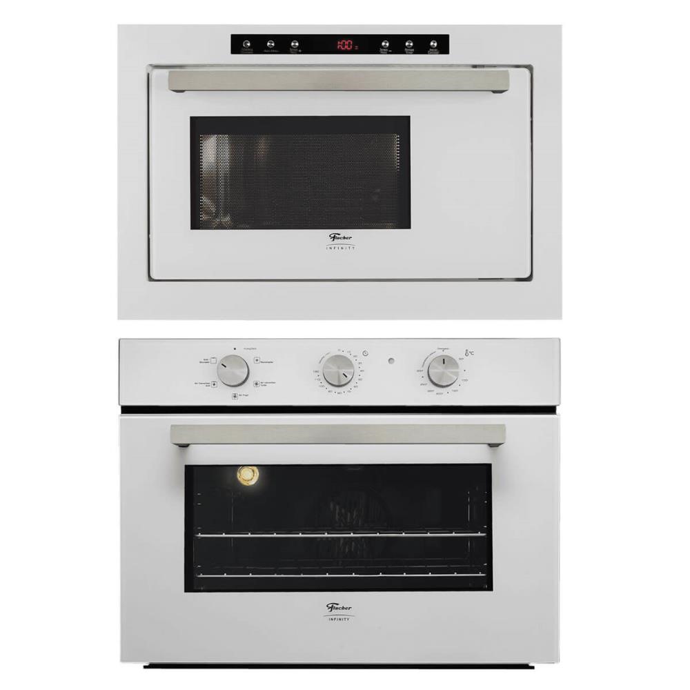 Kit Forno Elétrico Fischer Infinity Embutir 50L Air Fryer 5 Funções + Micro-Ondas 25l Branco 127v