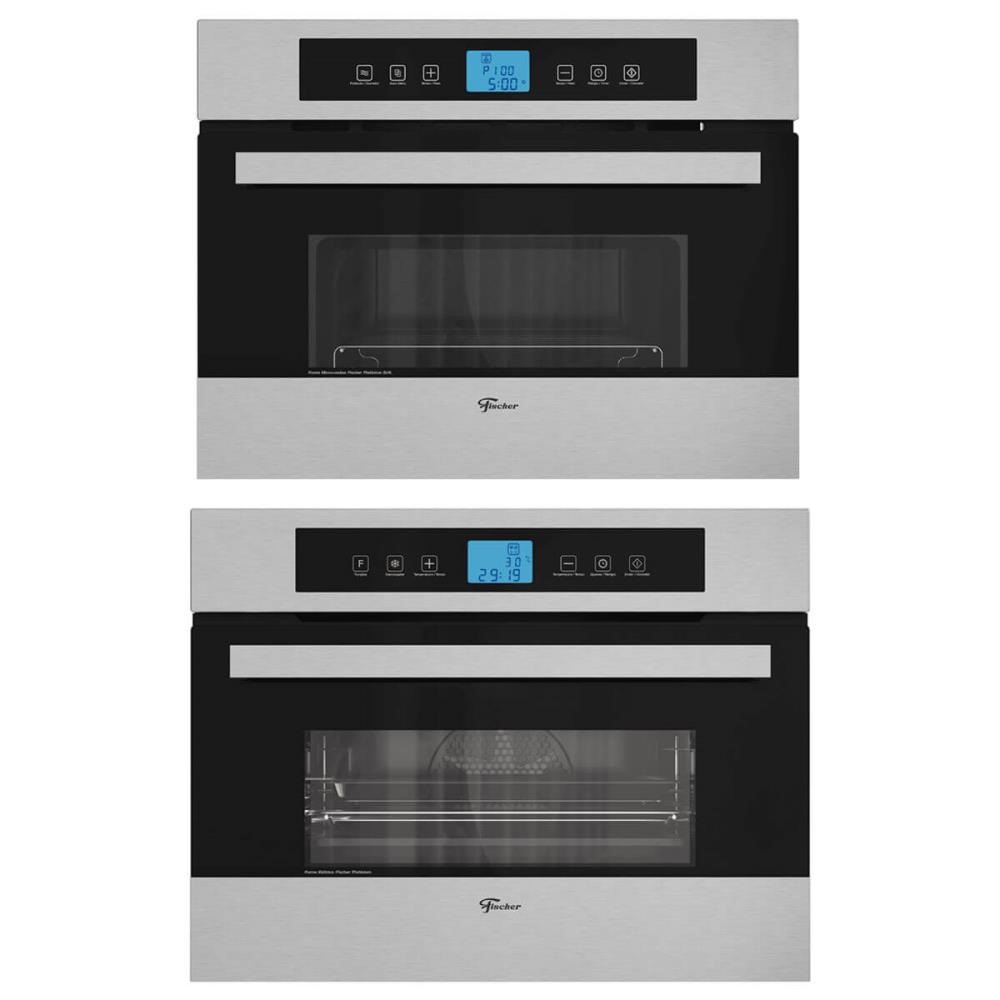 Kit Forno Elétrico Fischer Platinium Embutir 43L Air Fryer 8 Funções+ Micro-Ondas Platinium 35l 127v