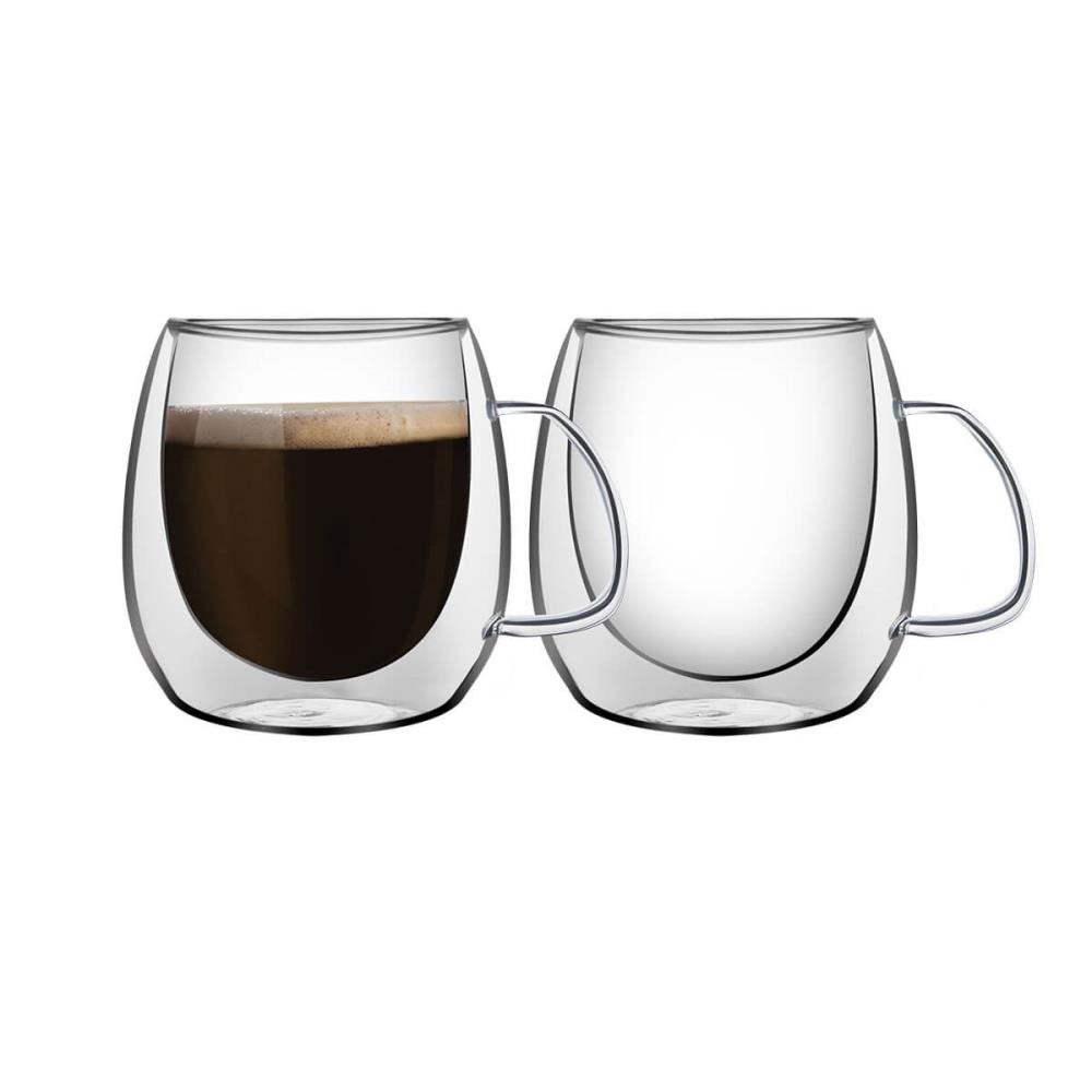 Conjunto De Xícaras Tramontina Para Café 2 Peças 100ml Vidro Duplo 64760440