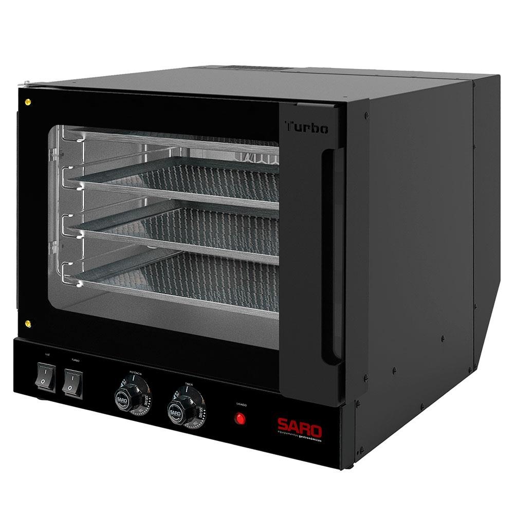 Forno Assador Saro Turbo Elétrico Industrial Timer Com 4 Esteiras 35x35cm 127V FT11