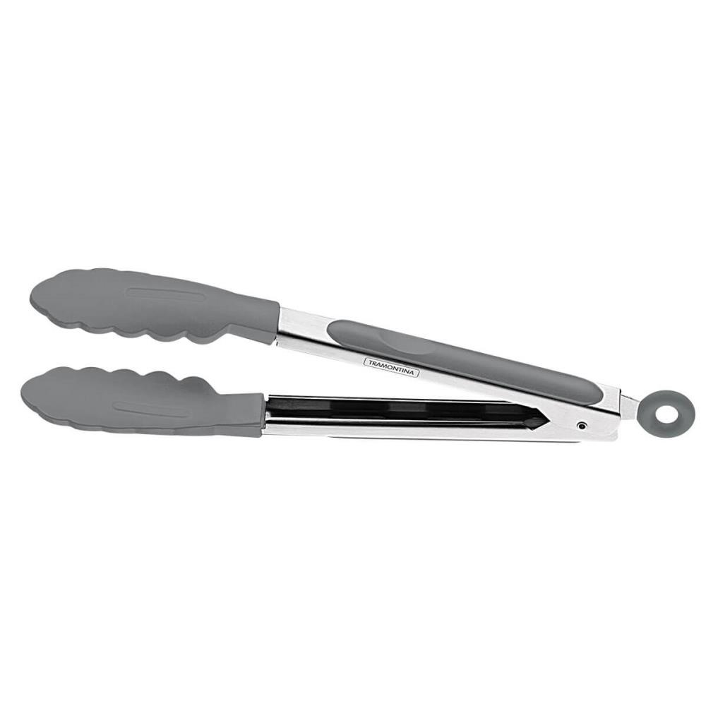 Pegador Multiuso Tramontina Moldê Em Silicone Cinza E Aço Inox 29cm 25817160