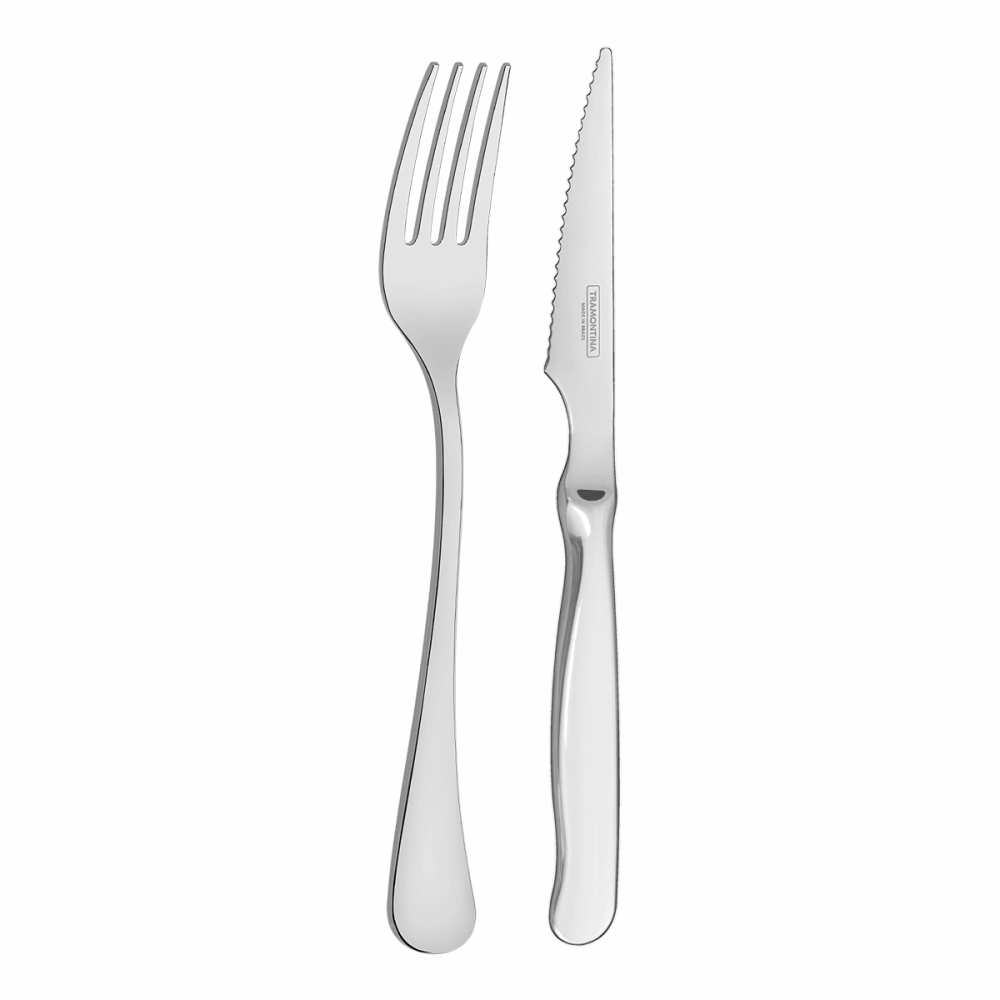 Jogo de Talheres Tramontina Zurique Para Churrasco Em Aço Inox Acabamento Alto Brilho 12 Peças 66986720