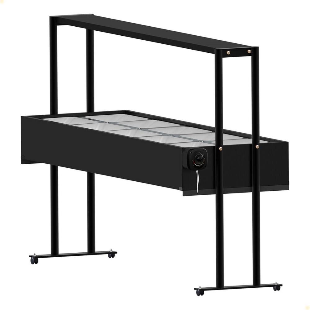 Buffet Térmico Aquecido Saro Em Inox 10 Cubas Com Tampa 220V Preto BF1022