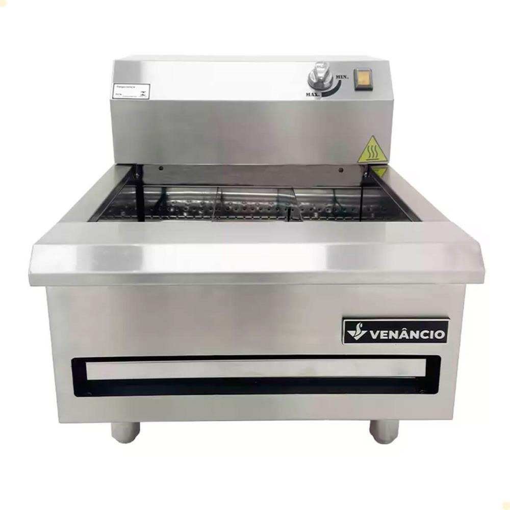 Conservador de Fritura Elétrico Venâncio Linha Prime Aço Inox Uma Cuba Aquecedor 18" 220v