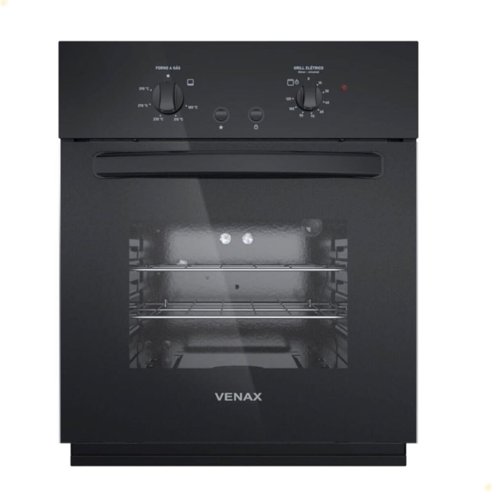 Forno de Embutir Venax á Gás 50L Totale Nero GIII GLP 220V 26019