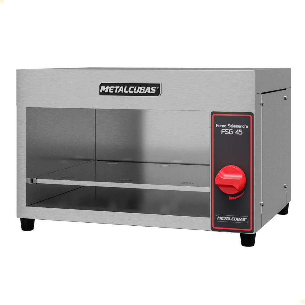 Forno A Gás Infravermelho Gratinador Metalcubas Em Inox 45 Litros FSG-45 