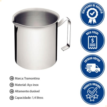 Fervedor Tramontina Allegra em Aço Inox 12 cm 1.4 Litros 62664120