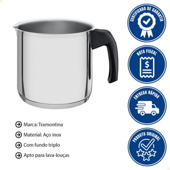 Fervedor Tramontina Allegra em Aço Inox 2 Litros Fundo Triplo 62932140