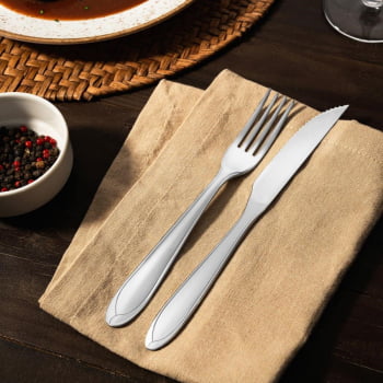 Faqueiro Tramontina Laguna 91 Peças com Facas de Churrasco Inox com Brilho 66906890