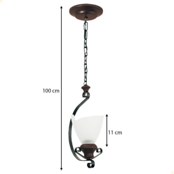 Lustre  Muller Artis 1 Lâmpada Envelhecido 7031E