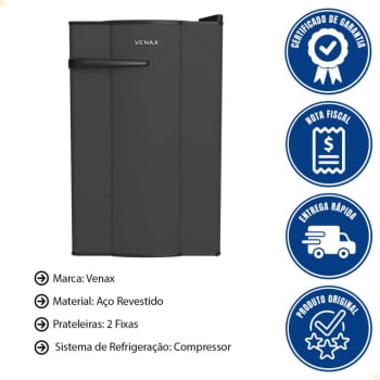 Frigobar Venax NGV 10 Preto Fosco 100L 220V 7171