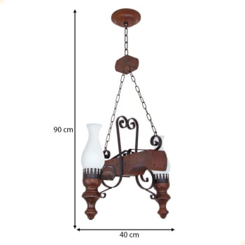 Lustre Muller Rustico 2 Lâmpadas Envelhecido 722E