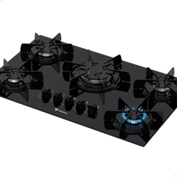 Cooktop Venax Arena 5 Queimadores Vidro Temperado Preto Gás GLP 7288