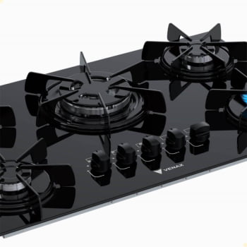 Cooktop Venax Arena 5 Queimadores Vidro Temperado Preto Gás GLP 7288