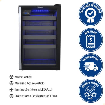 Adega Venax Piubella Cave 100L Preto Fosco 220V 7835