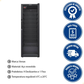 Adega NGV 200 Para 50 Garrafas Na Cor Preto Fosco 127 V Cód. 7841
