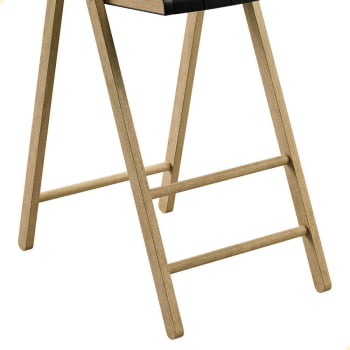 Kit 4 Banquetas Dobrável Alta com Encosto Tramontina Potenza Preto Madeira Tauari Natural 13700380