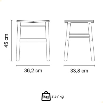 Banqueta Baixa Tramontina Bossa 45 cm Madeira Tauari Natural 13693080