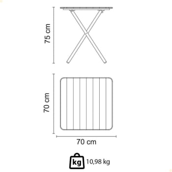Mesa Dobrável Quadrada Tramontina Bossa 70x75 cm em Madeira Tauari Natural 13697080