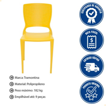 Cadeira Tramontina Safira em Polipropileno e Fibra de Vidro Amarela 92048000