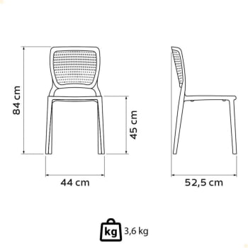 Cadeira Tramontina Safira em Polipropileno e Fibra de Vidro Grafite 92048007