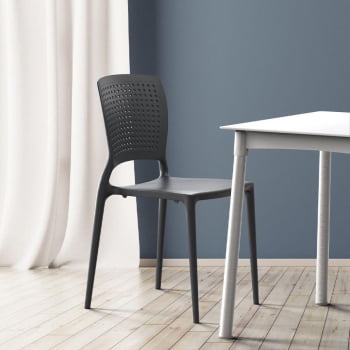 Cadeira Tramontina Safira em Polipropileno e Fibra de Vidro Grafite 92048007