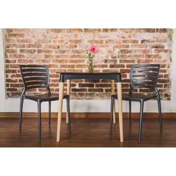 Cadeira Tramontina Sofia Grafite sem Braços com Encosto Vazado Horizontal 92237007