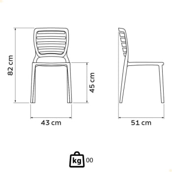 Cadeira Tramontina Sofia Laranja sem Braços com Encosto Vazado Horizontal 92237090
