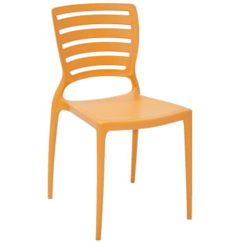 Cadeira Tramontina Sofia Laranja sem Braços com Encosto Vazado Horizontal 92237090