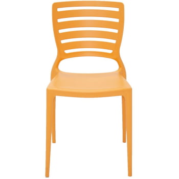 Cadeira Tramontina Sofia Laranja sem Braços com Encosto Vazado Horizontal 92237090