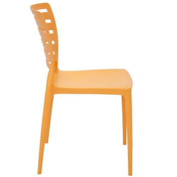 Cadeira Tramontina Sofia Laranja sem Braços com Encosto Vazado Horizontal 92237090