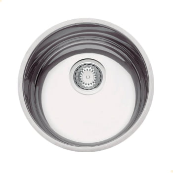 Cuba Redonda Tramontina Luna 35 BL Prime em Aço Inox Alto Brilho 35 cm com Válvula 94012202 Cuba Redonda Tramontina Luna 35 BL Prime em Aço Inox Alto Brilho 35 cm com Válvula 94012202