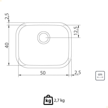 Cuba Tramontina Aria Maxi 50 BS Prime em Aço Inox Acetinado 50x40 cm com Válvula 94025102