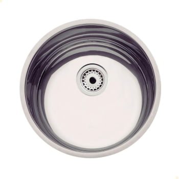 Cuba Redonda Tramontina Luna 35 BL Perfecta em Aço Inox Polido 35 cm com Válvula 94042407 Cuba Redonda Tramontina Luna 35 BL Perfecta em Aço Inox Polido 35 cm com Válvula 94042407