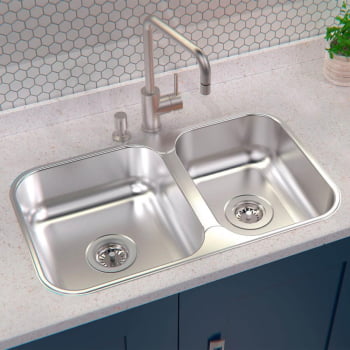 Cuba Dupla Tramontina Isis 2C 34-28 BS Perfecta Inox Polido 69x40 cm com Válvula 94062402