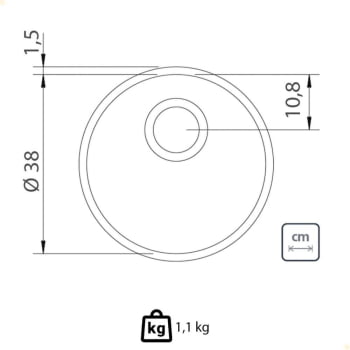 Cuba Redonda Tramontina Luna 38 BL Standart em Aço Inox Polido 38 cm com Válvula 94075507