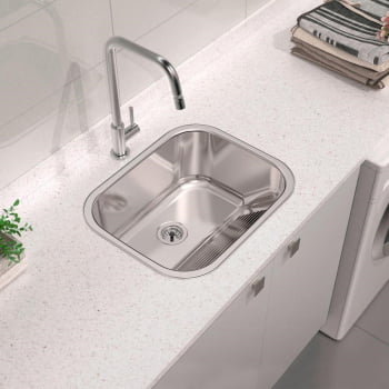 Tanque de Encaixe Tramontina Hera 30 L em Aço Inox Polido 50x40 cm 94400407