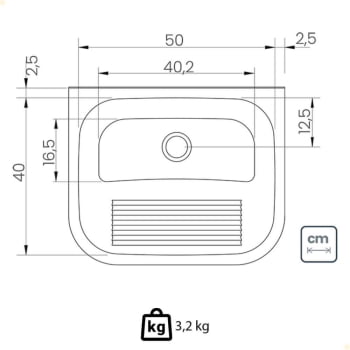 Tanque de Parede Tramontina Hera Wall 34 L em Aço Inox Acetinado 50x40 cm - 94401107