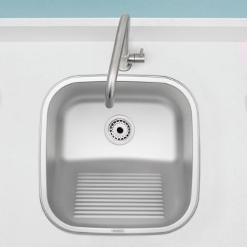 Tanque de Encaixe Tramontina Hera 23 Litros Aço Inox Acetinado 40x40 cm 94403107