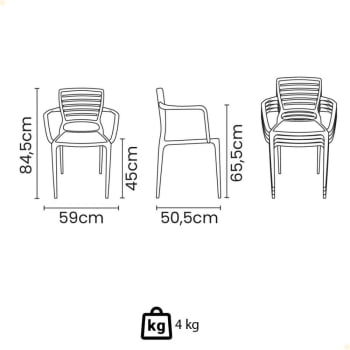 Kit 4 Cadeiras Tramontina Summa Sofia em Polipropileno Camurça 92036210