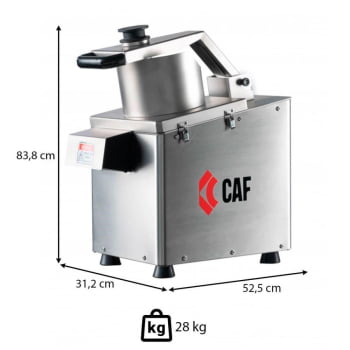 Processador De Alimentos Industrial Em Aço Inox CAF PA 210 Bivolt